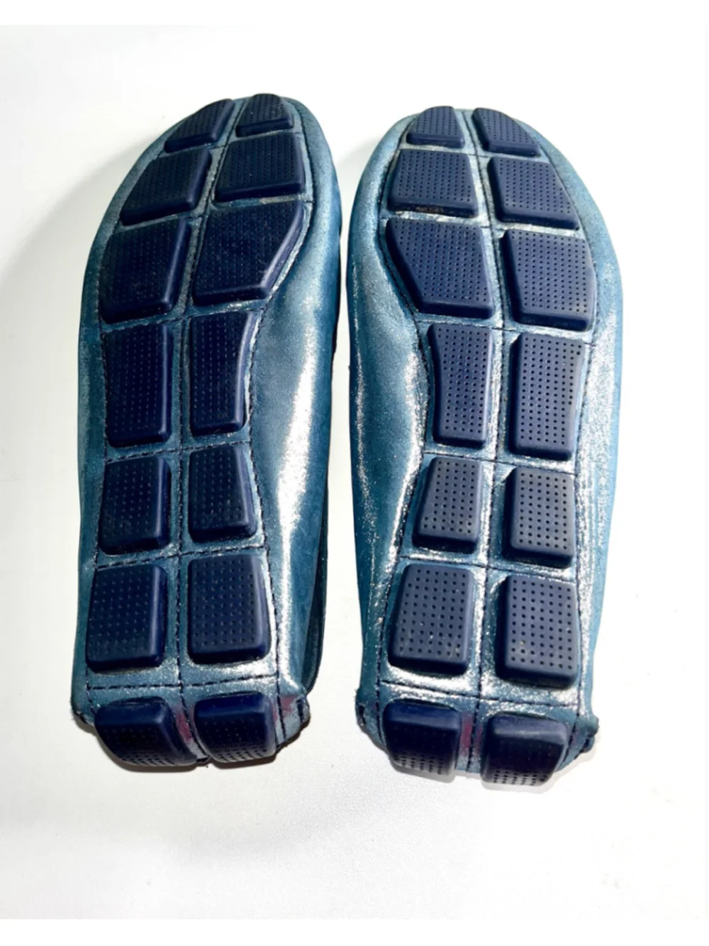 Cole Haan blue metallic leather loafers women size 9.5B